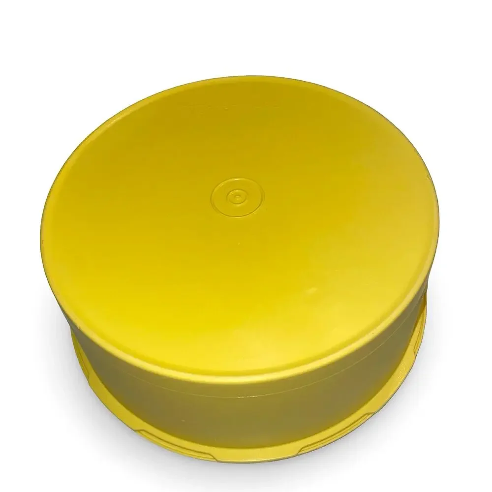 Tupperware 1204 1205 Yellow Servalier Bowl Set Starburst Lid Canister Vintage